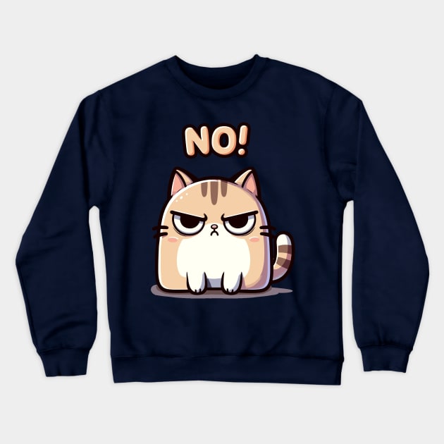 The Cat Says No! Crewneck Sweatshirt by Nerd_art